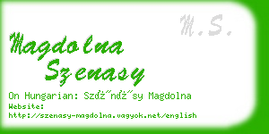 magdolna szenasy business card